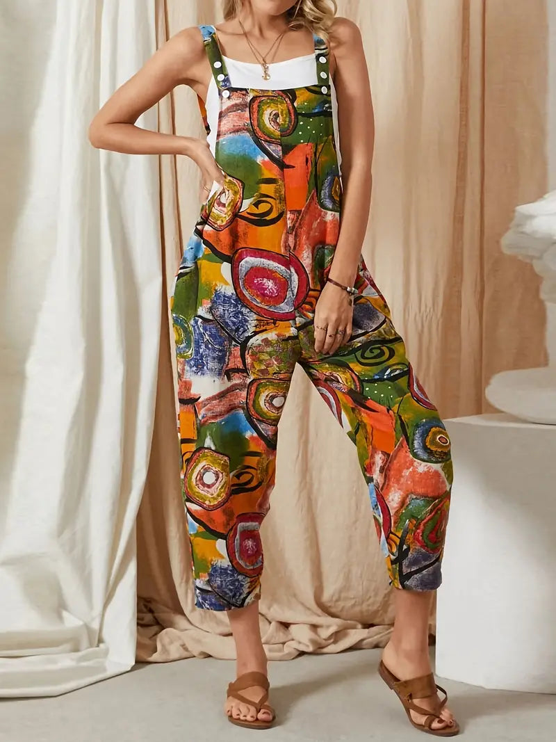 Lassie – Jumpsuit med abstrakt print, jumpsuit med knapper