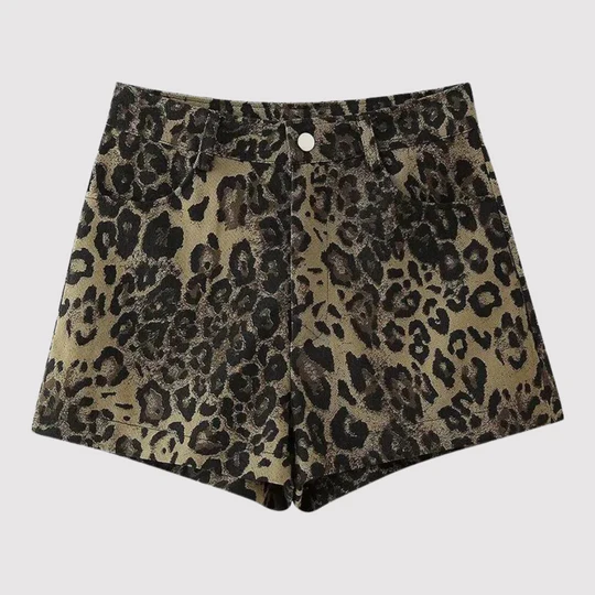 Frances - Shorts med leopardprin