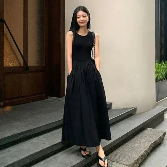 Clara - Elegant sort lang kjol