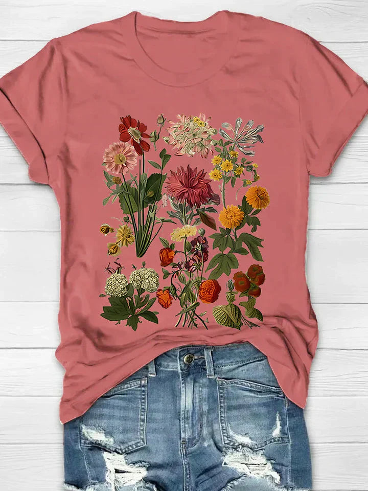 Briel - Dame-T-shirt med vintage-blomsterprint