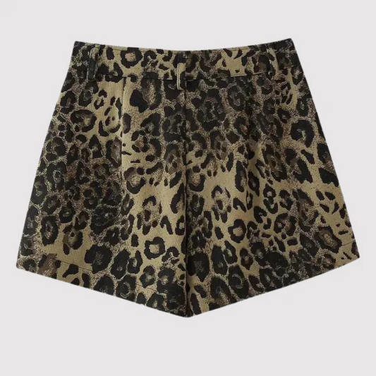 Frances - Shorts med leopardprin