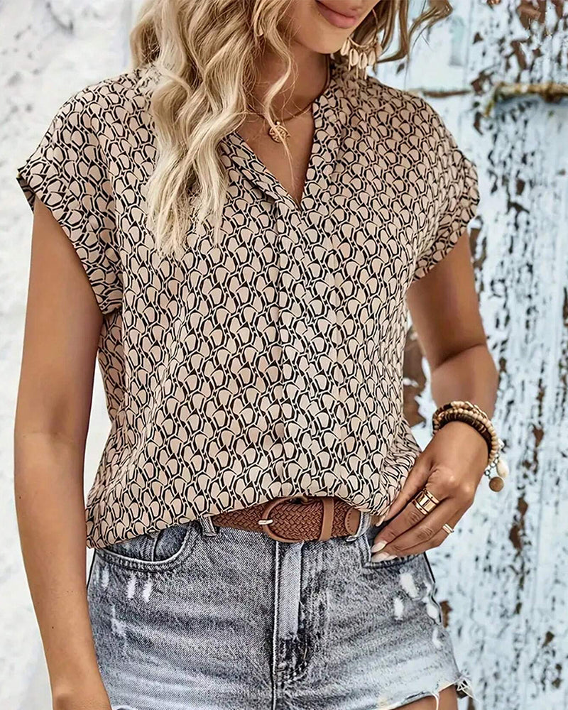 Caprice - Afslappet bluse med V-hals