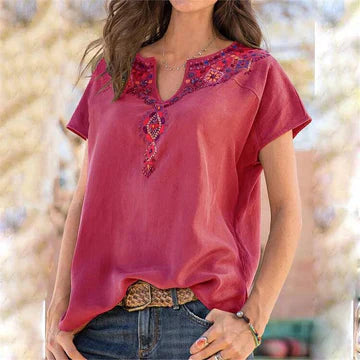 Georgia - Blomstret boho-blus