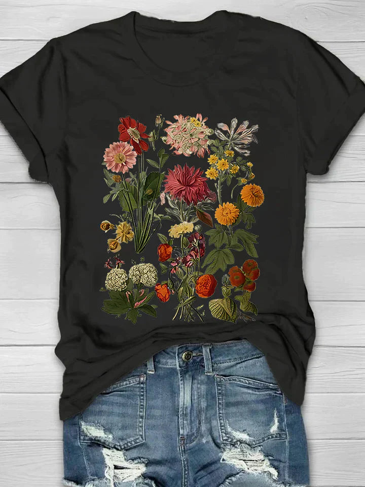 Briel - Dame-T-shirt med vintage-blomsterprint