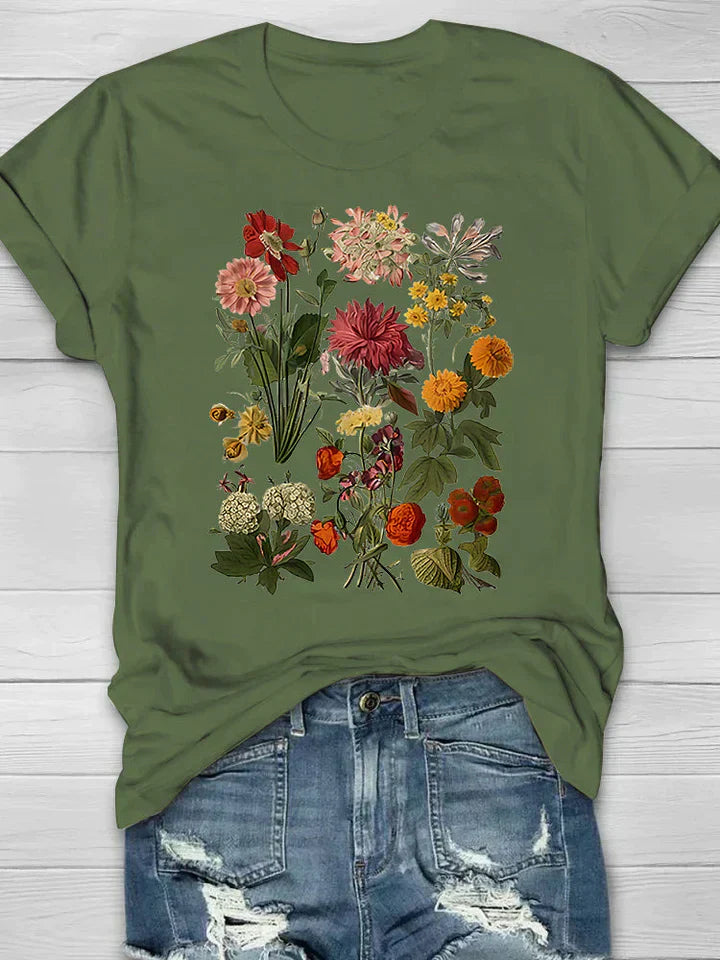 Briel - Dame-T-shirt med vintage-blomsterprint