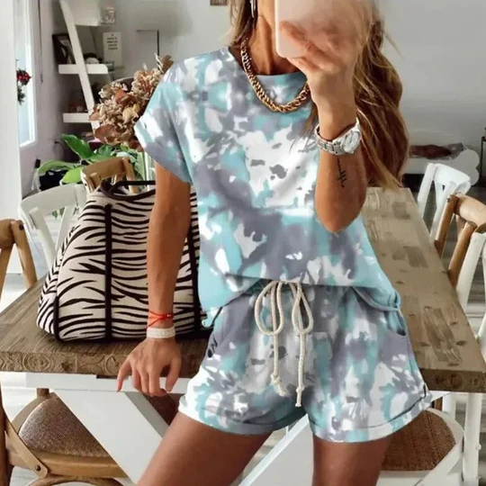 Evelyn - Tie Dye 2-delt outfitsæt til kvinde