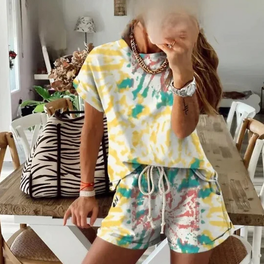 Evelyn - Tie Dye 2-delt outfitsæt til kvinde