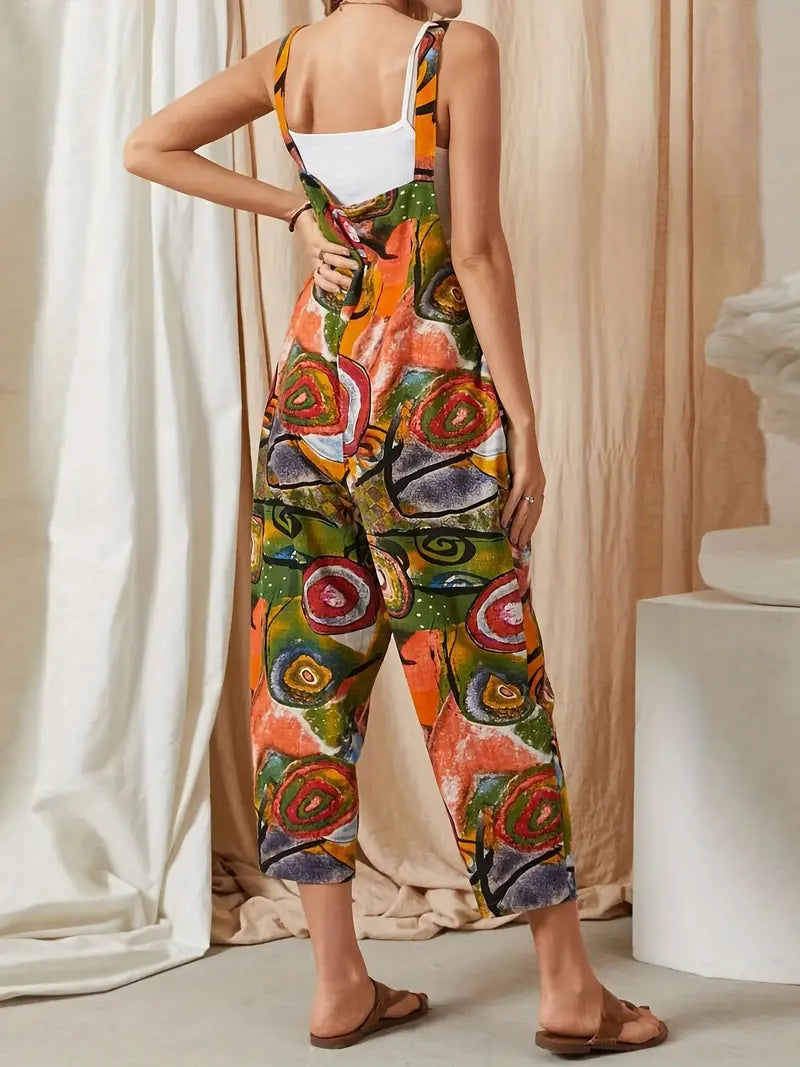 Lassie – Jumpsuit med abstrakt print, jumpsuit med knapper