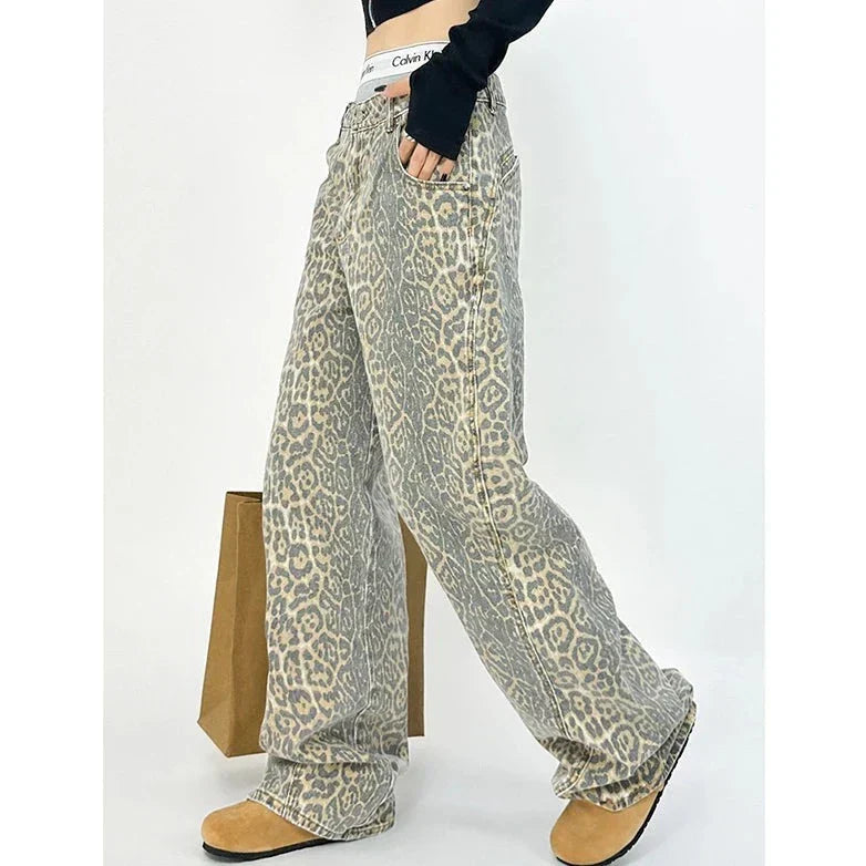 Therese - Retro bukser med leopardprint