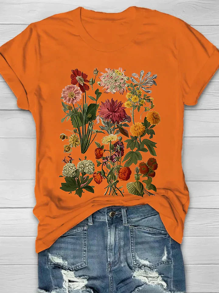 Briel - Dame-T-shirt med vintage-blomsterprint