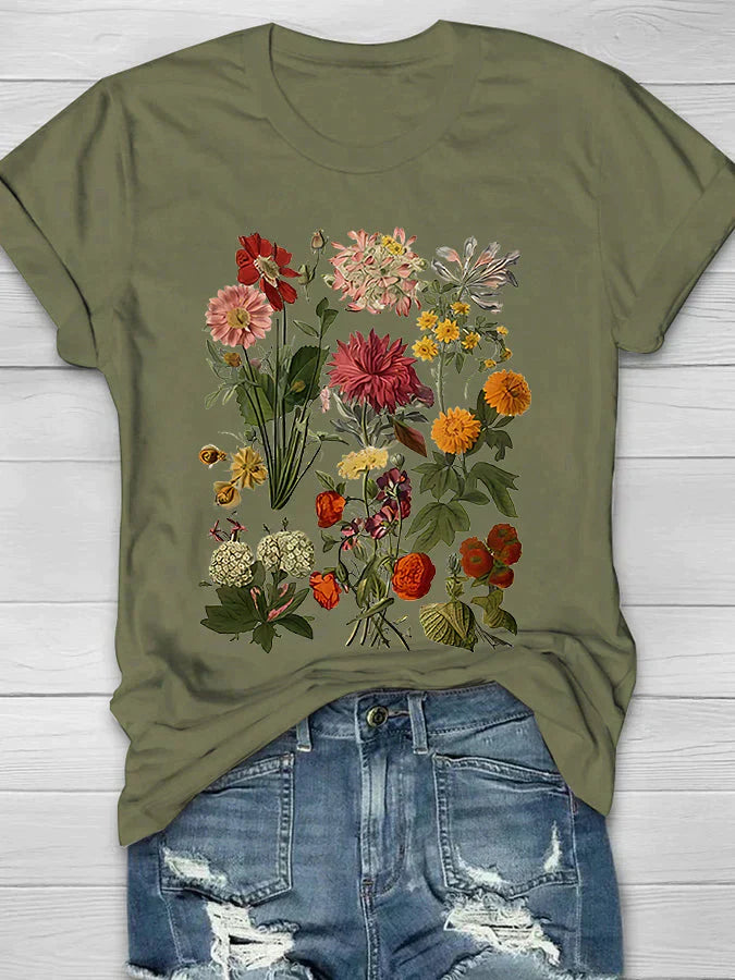 Briel - Dame-T-shirt med vintage-blomsterprint