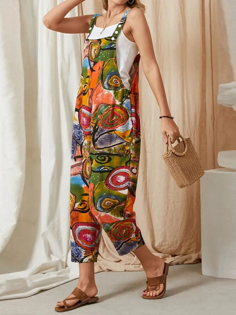 Lassie – Jumpsuit med abstrakt print, jumpsuit med knapper