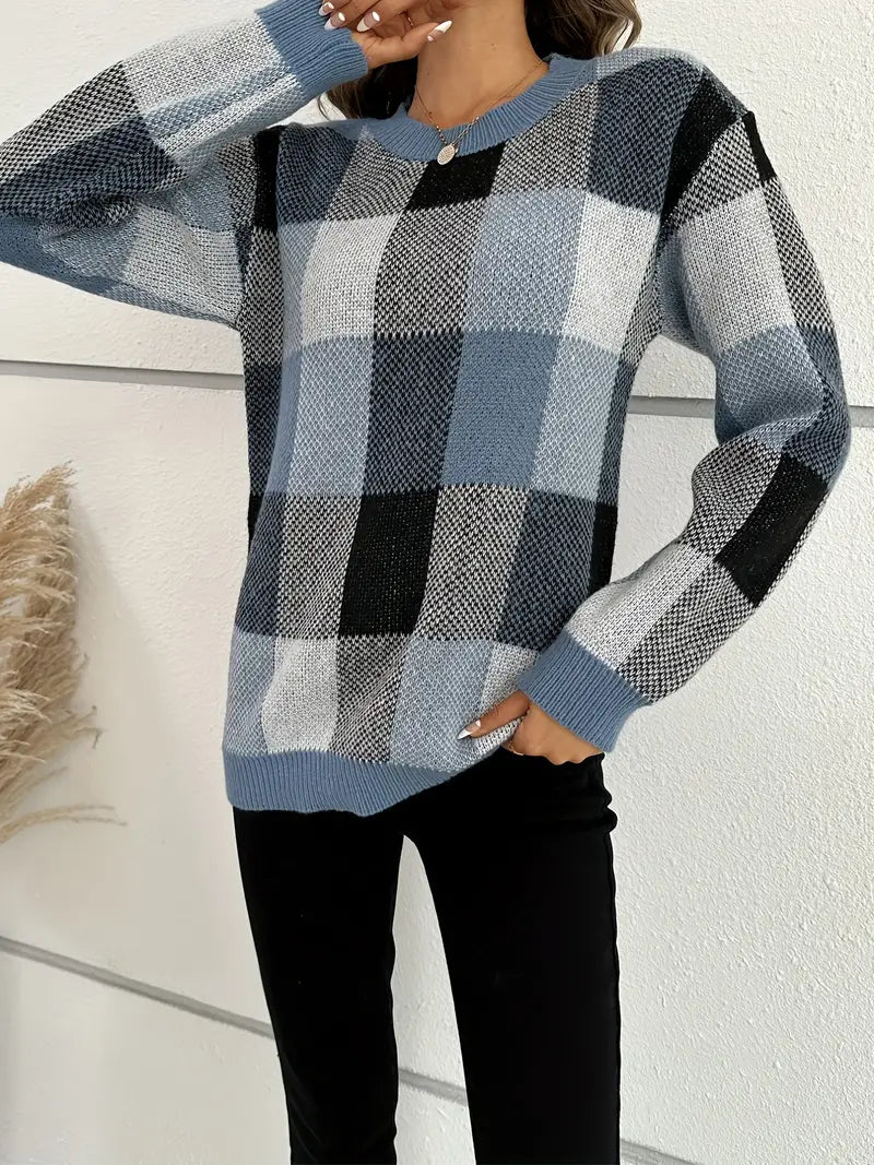 Barbara - Sweater med ternet mønster