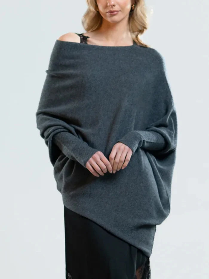 Lydia - Asymmetrisk draperet sweater