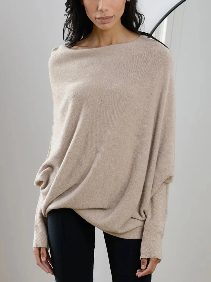 Lydia - Asymmetrisk draperet sweater