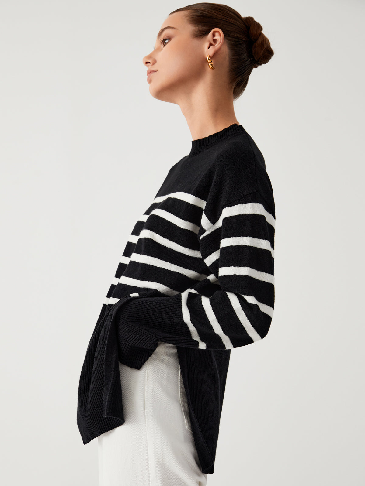 Gilda - Oversized sweater med striber