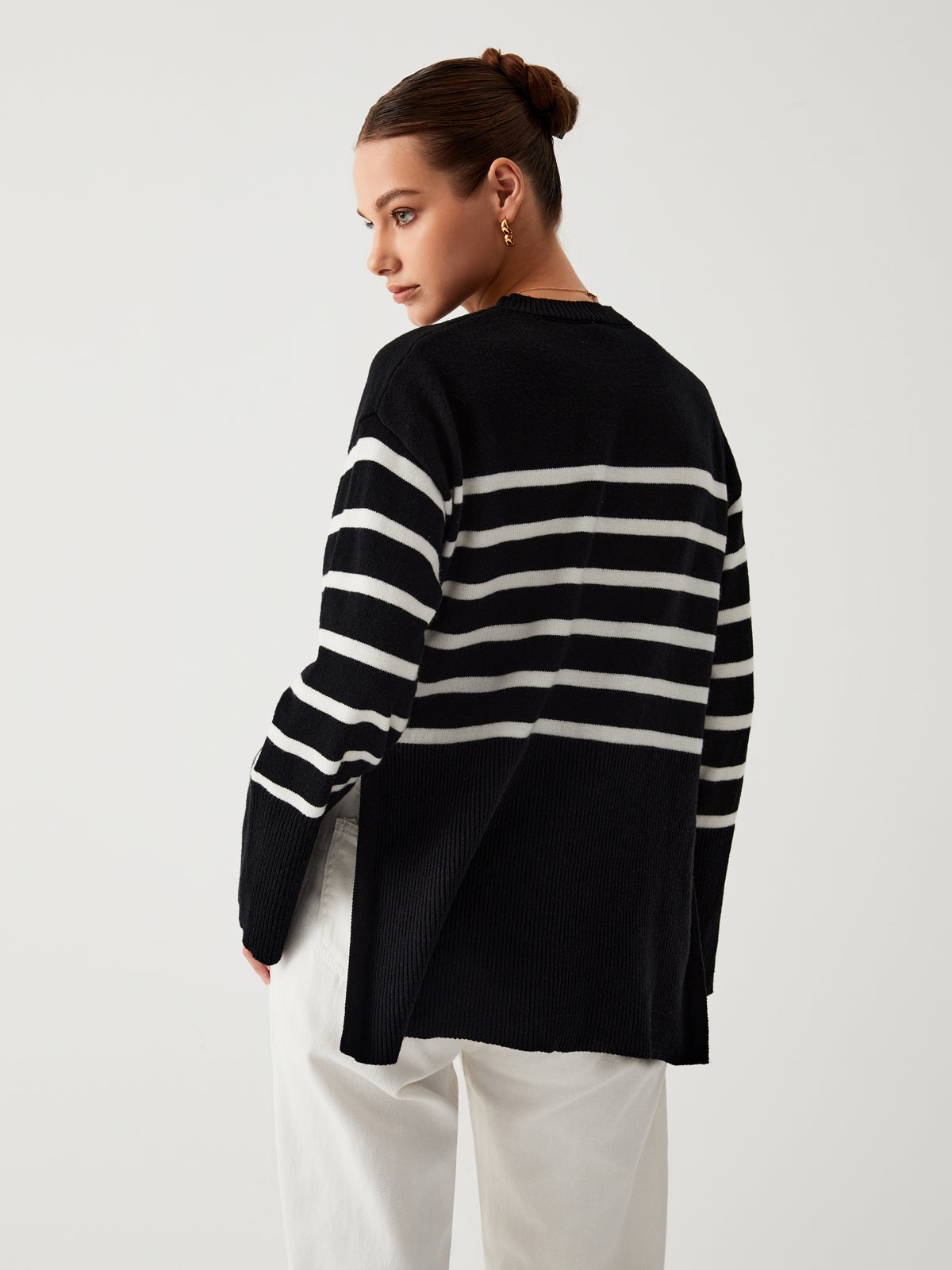 Gilda - Oversized sweater med striber