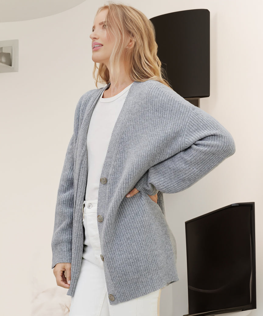 Emelina - Cocoon-cardigan i kashmir