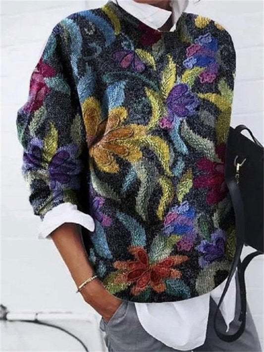 Luci - Elegant sweater med print