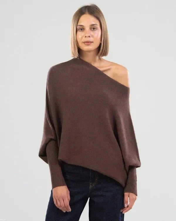 Lydia - Asymmetrisk draperet sweater