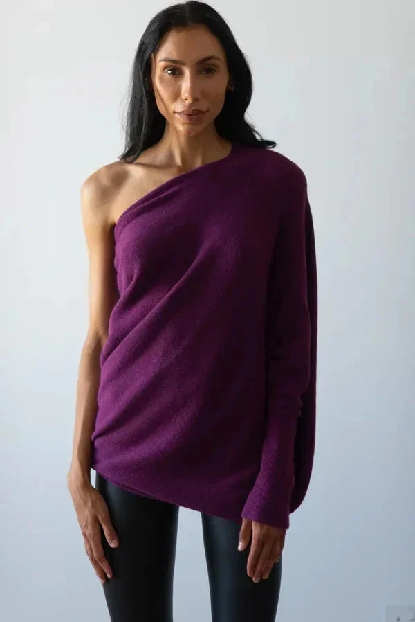 Lydia - Asymmetrisk draperet sweater